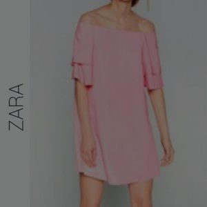 Zara Pink Off The Shoulder Dress (Size: XS )